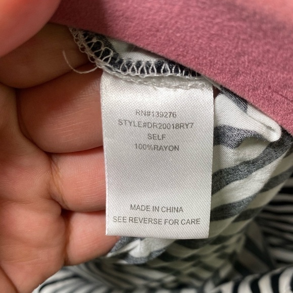 Dr2 Black and White Striped Button Down Blouse - Picture 6 of 7